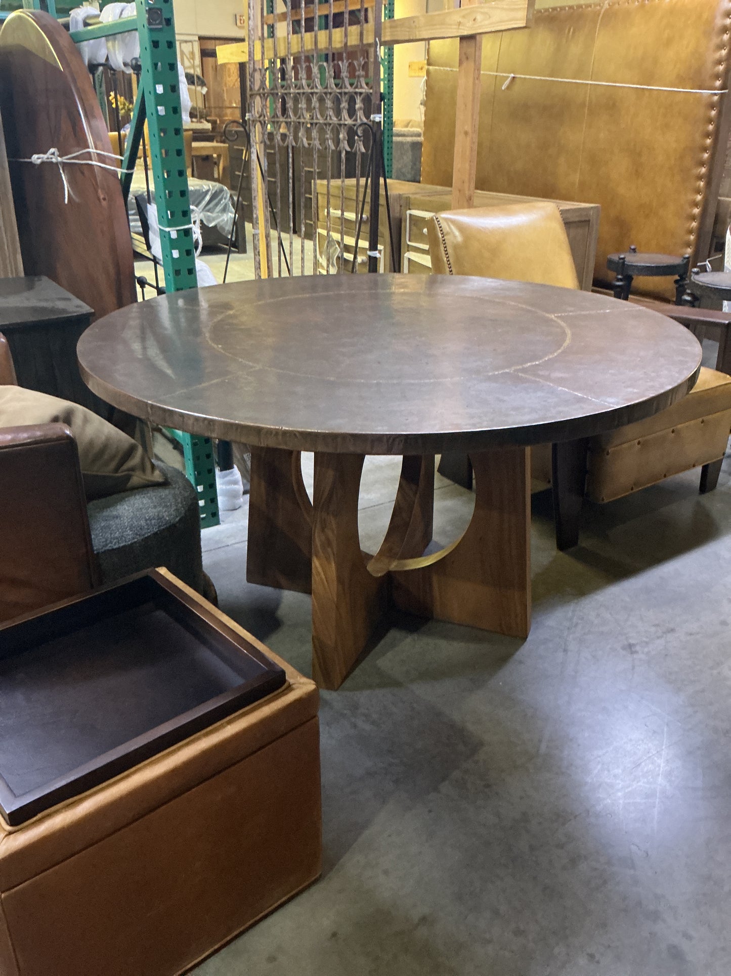 54” Round Copper Dining Table