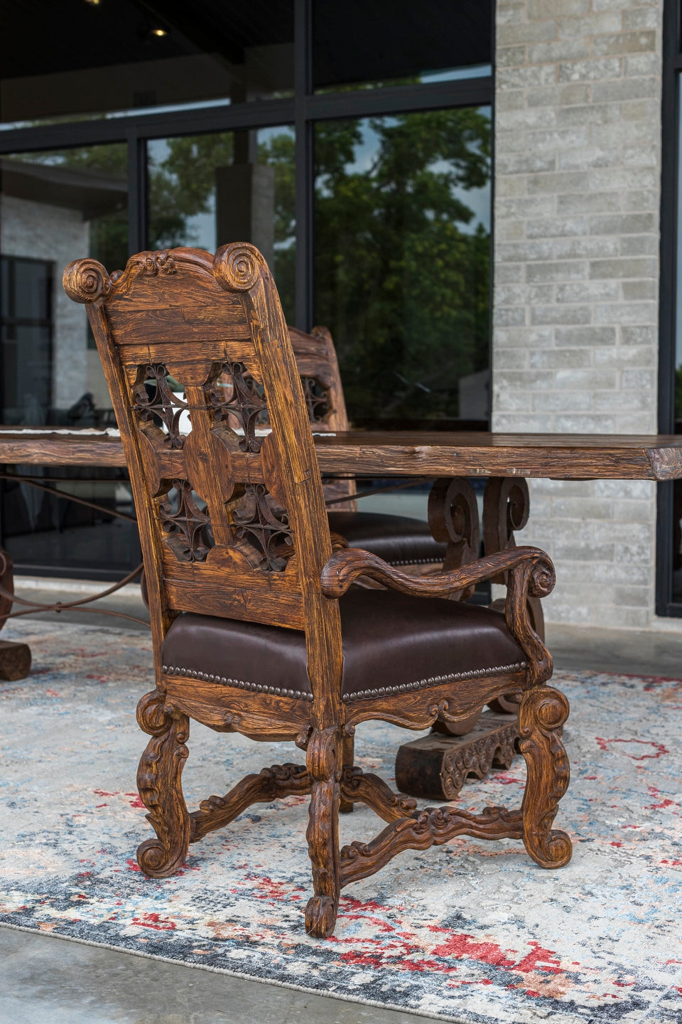 Iron Star Armed Dining Chair