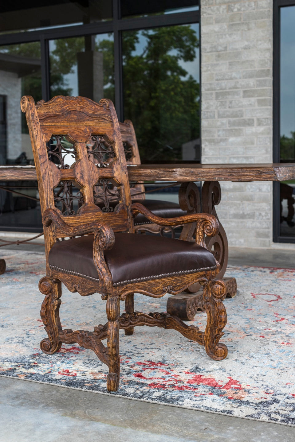 Iron Star Armed Dining Chair