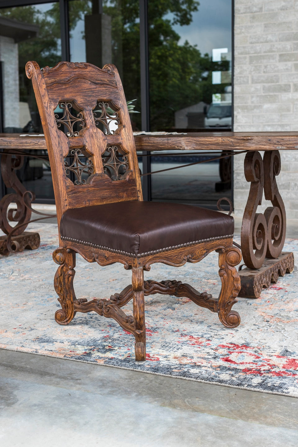 Iron Star Armed Dining Chair
