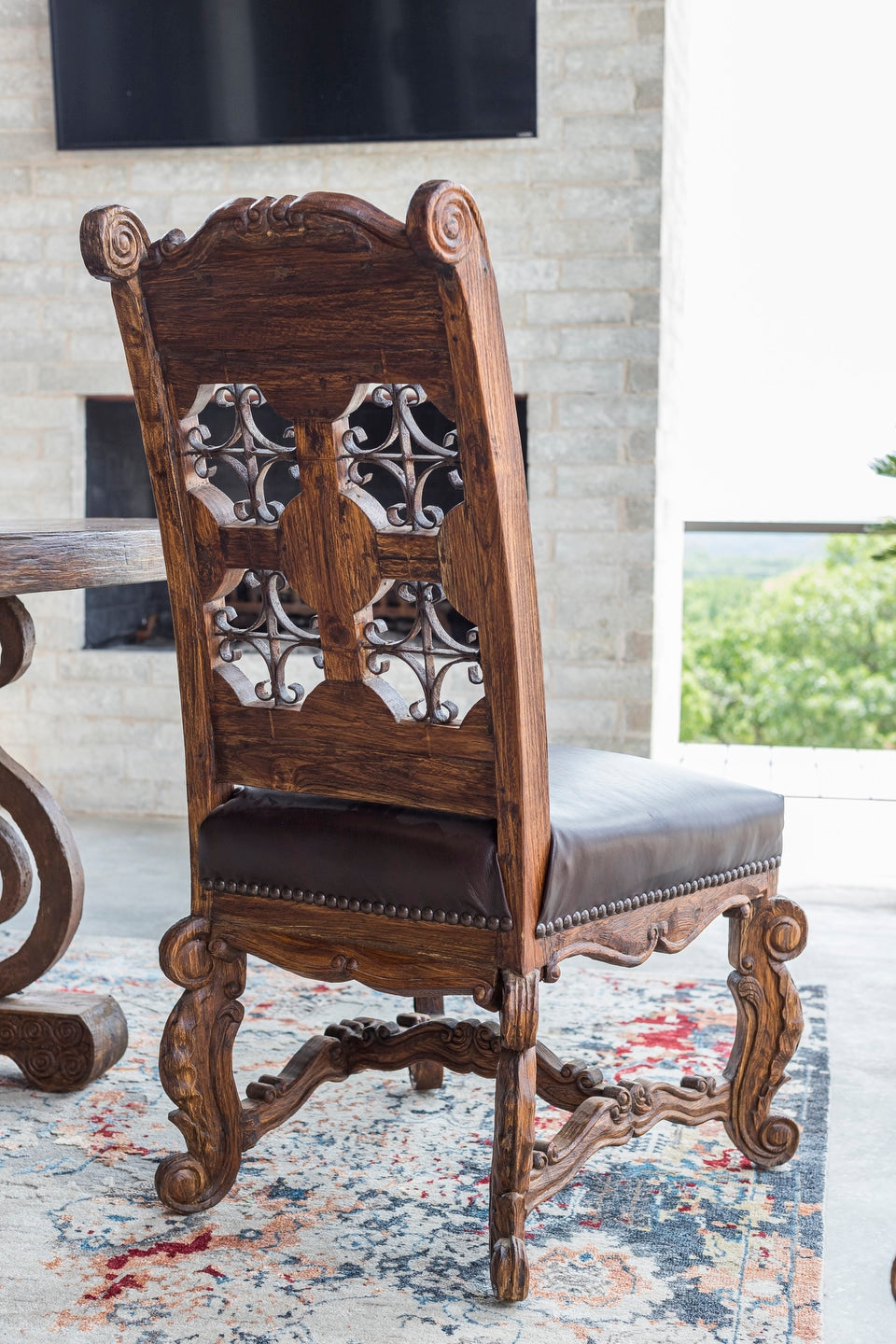 Iron Star Armed Dining Chair