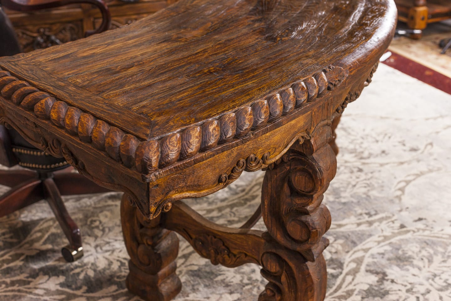 Half Moon Carved Desk