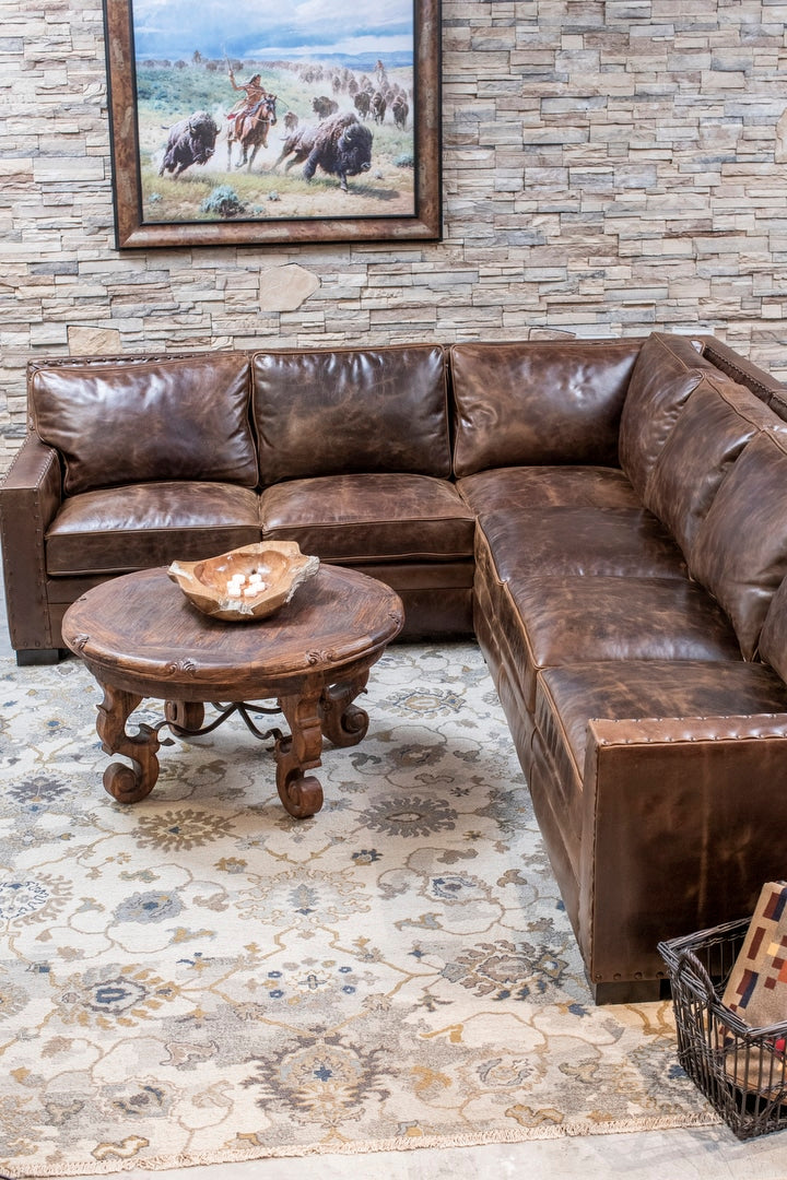 Chocolate Track Arm Sectional