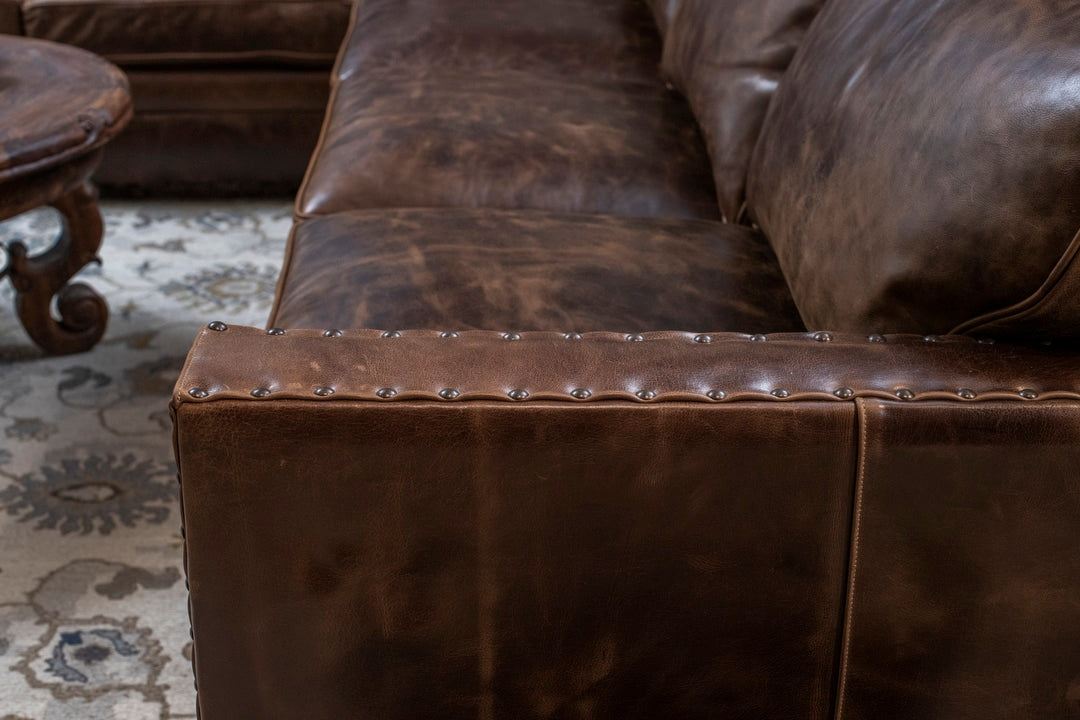 Chocolate Track Arm Sectional