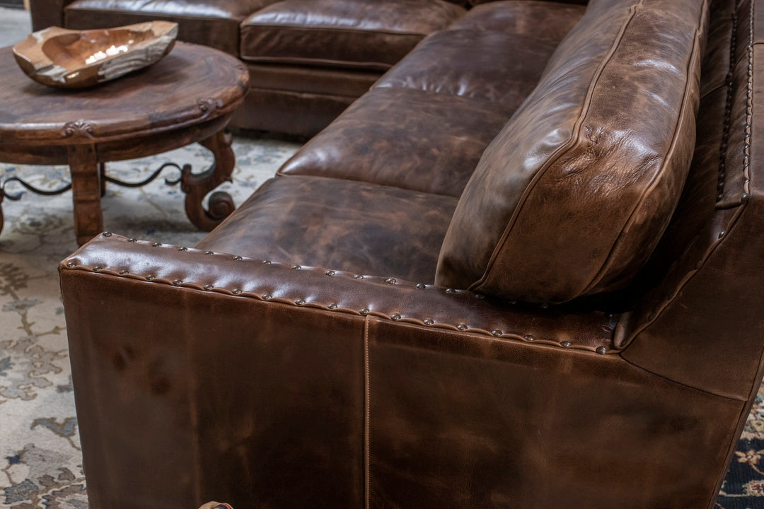Chocolate Track Arm Sectional