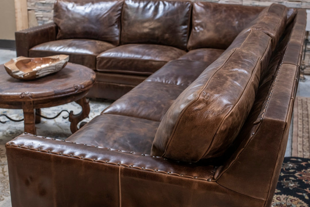 Chocolate Track Arm Sectional