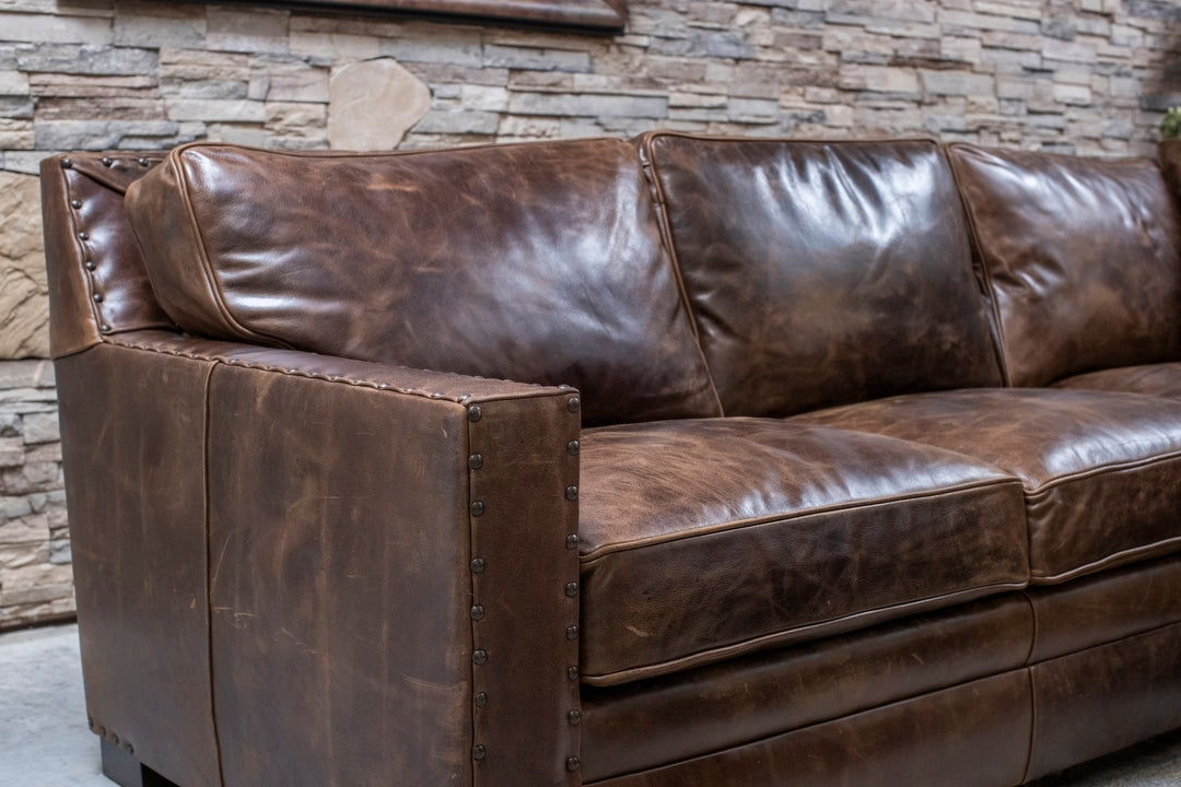 Chocolate Track Arm Sectional