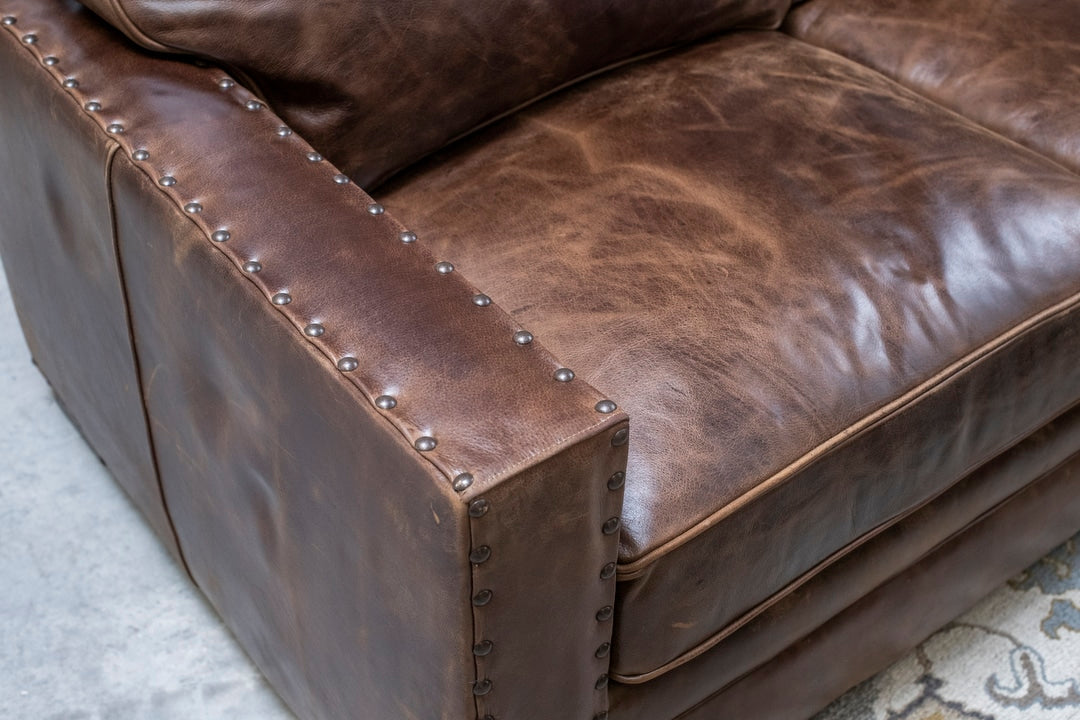 Chocolate Track Arm Sectional
