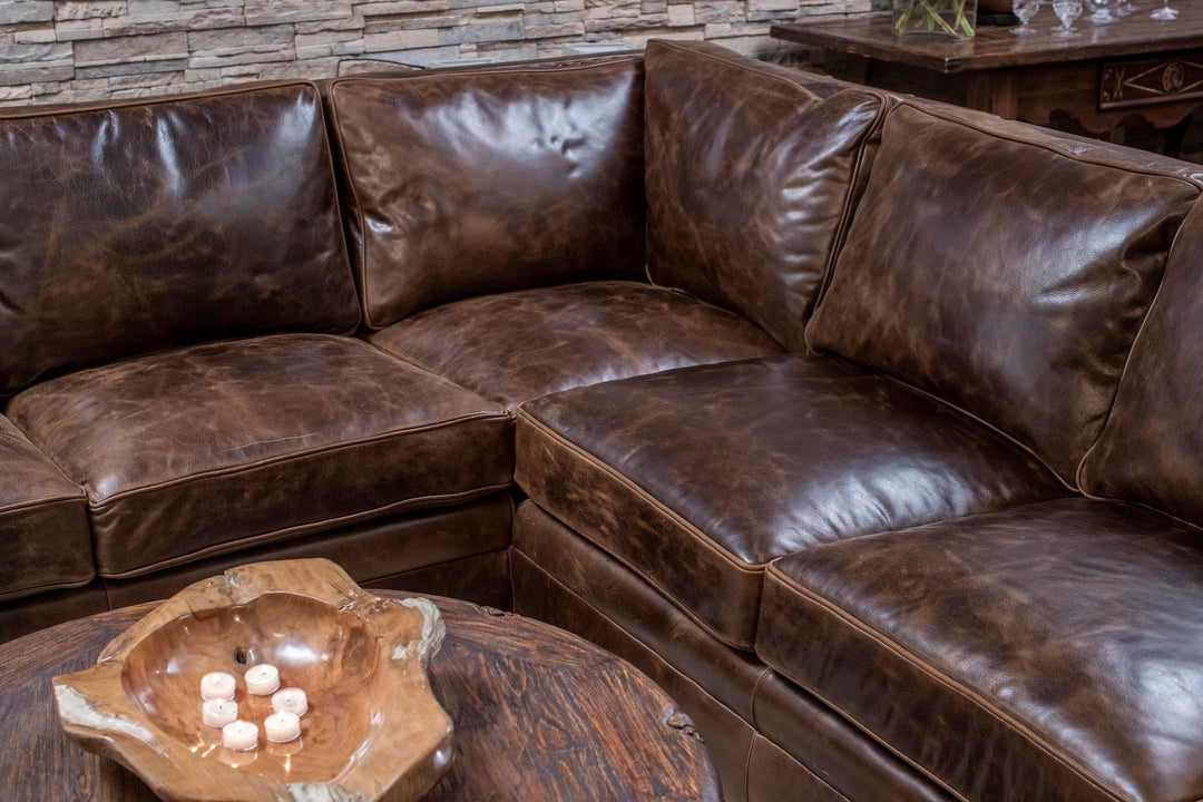 Chocolate Track Arm Sectional