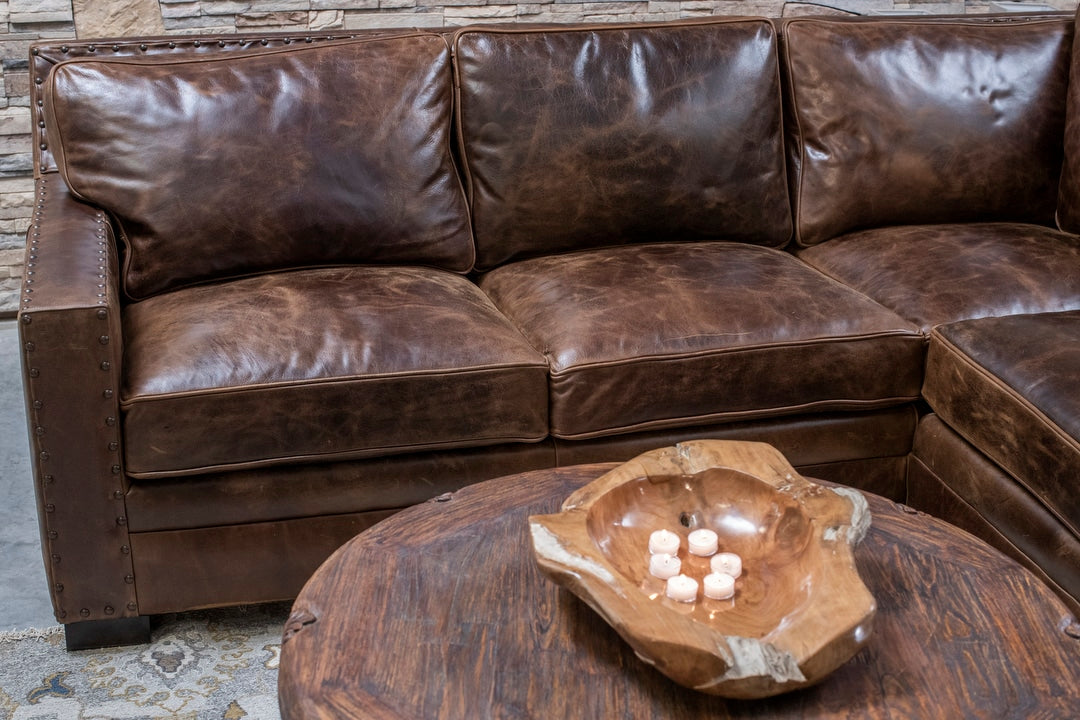 Chocolate Track Arm Sectional