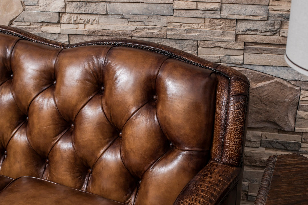 Saddle Burnished Tuft Sofa