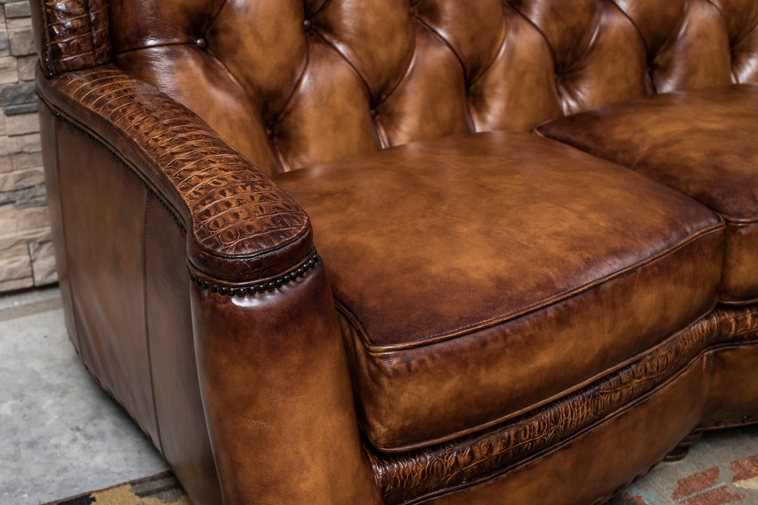 Saddle Burnished Tuft Sofa