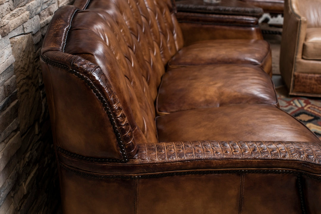 Saddle Burnished Tuft Sofa