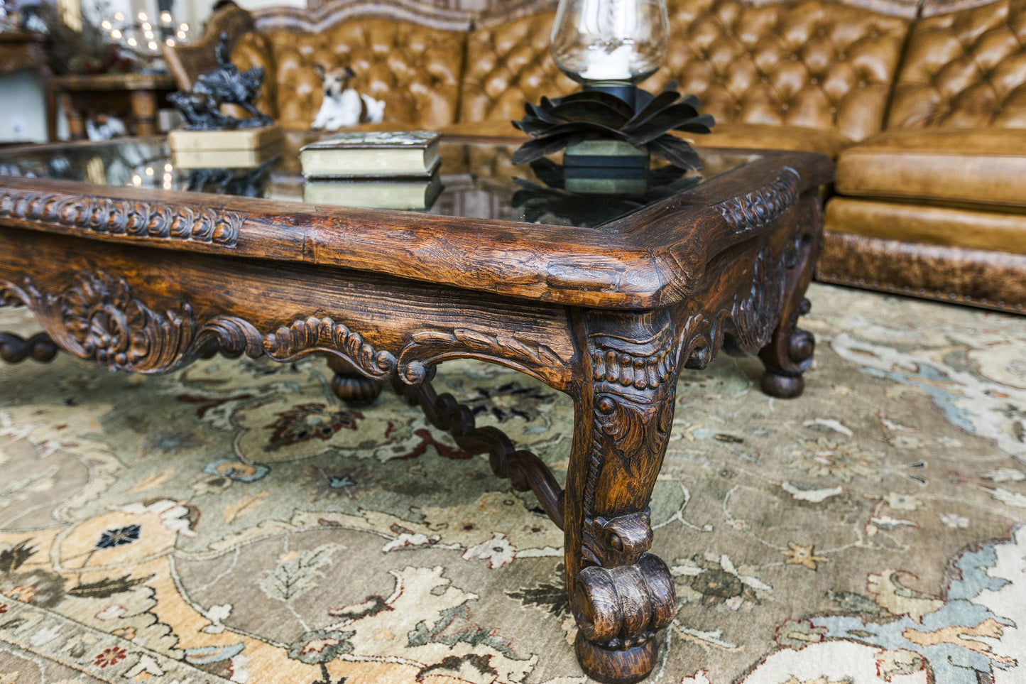 Cadillac Glass Top Coffee Table
