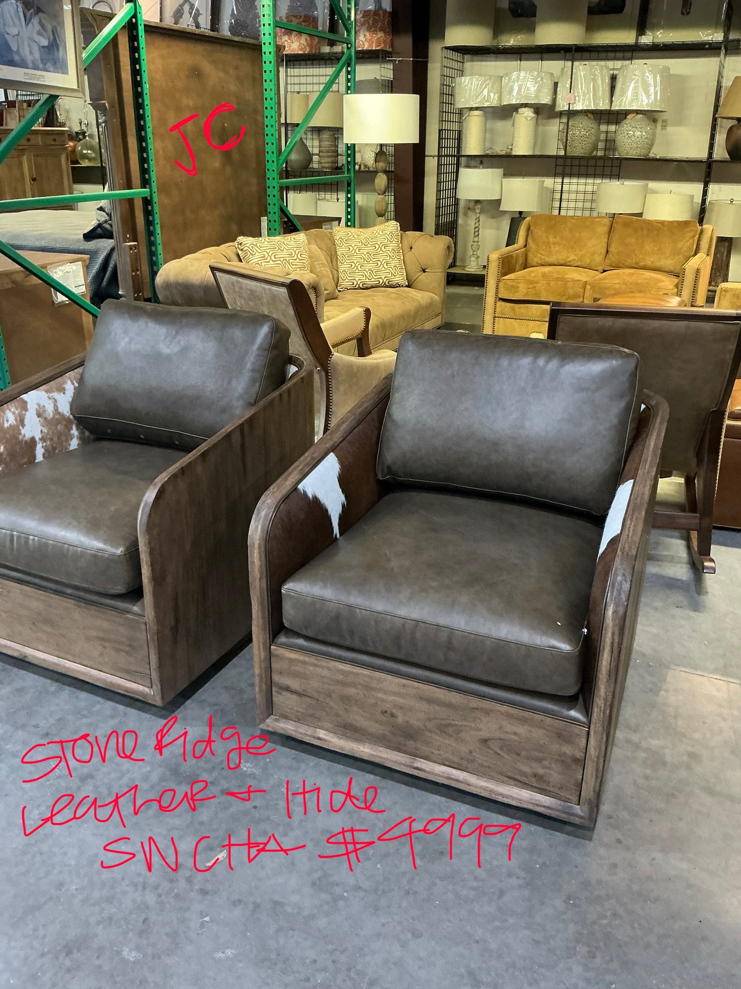 Stoneridge Leather & Hide Swivel Chair