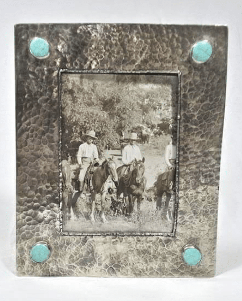 5 X 7 FRAME W/ DIMPLES & 4 STONES SILVER -071-T-SL