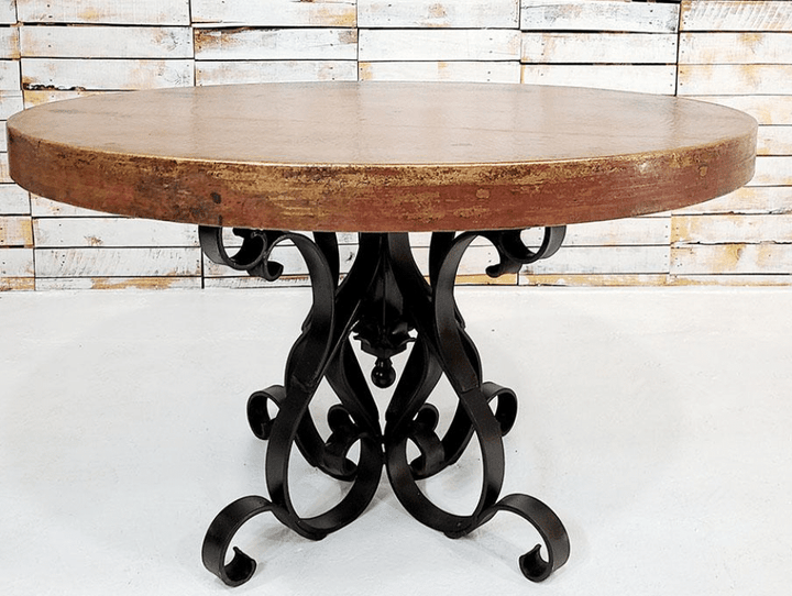 Luxury Hammer Copper Round Dining Table