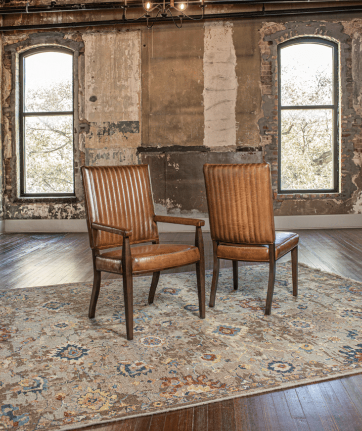 Leather Channel Back Chair