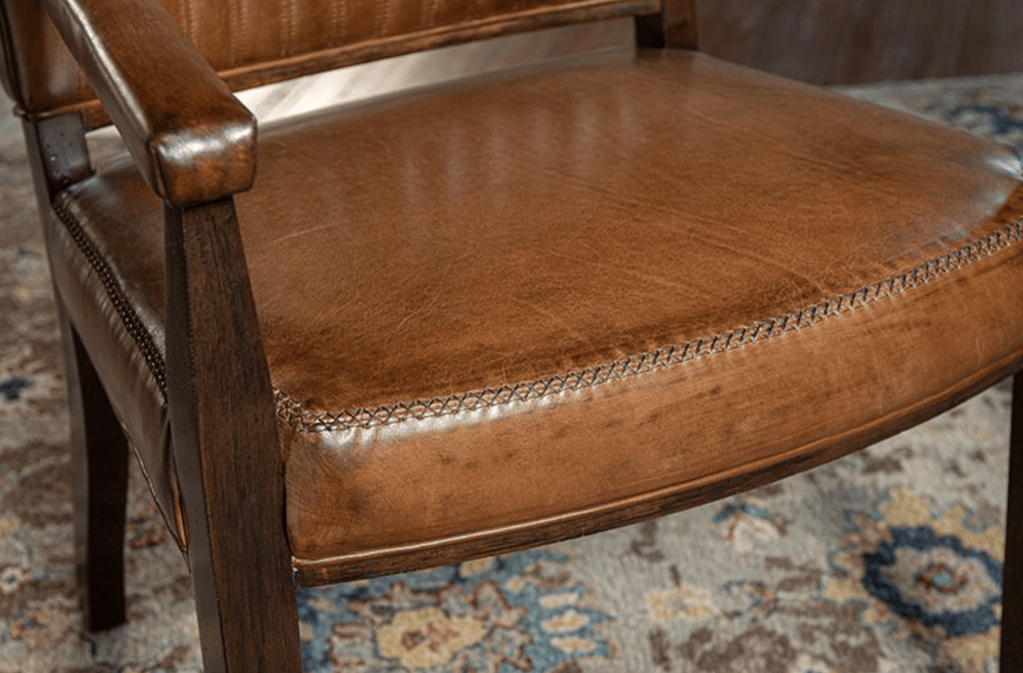 Leather Channel Back Chair