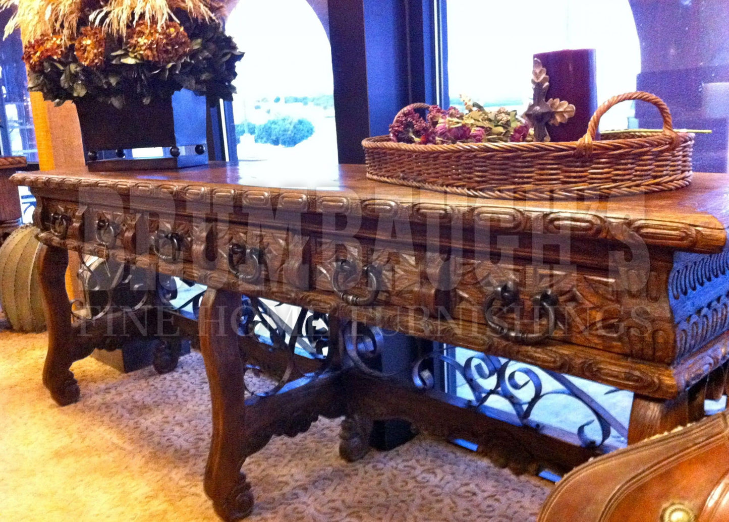 SP- Iron 6 Drawer Console