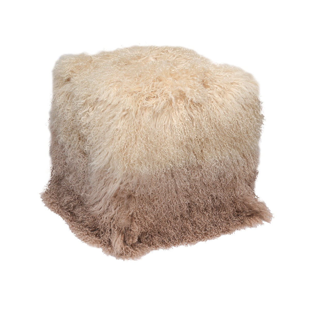 Ombré Tibetan Lamb Pouf