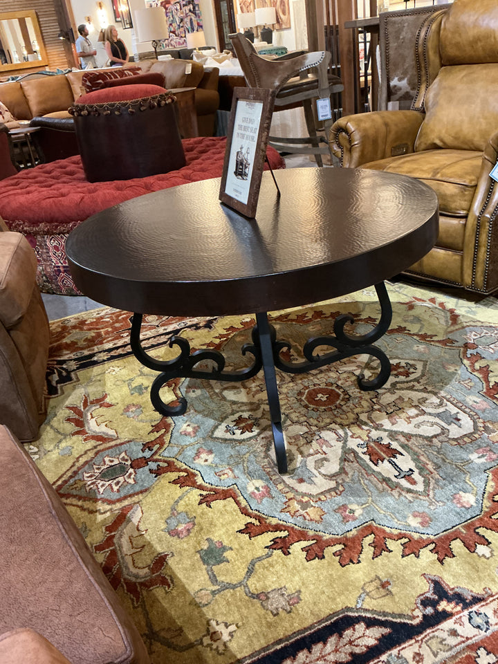 Hammered Metal Round Coffee Table