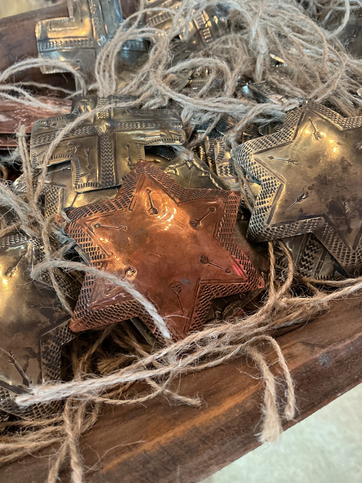 Copper Stamped Star Ornament