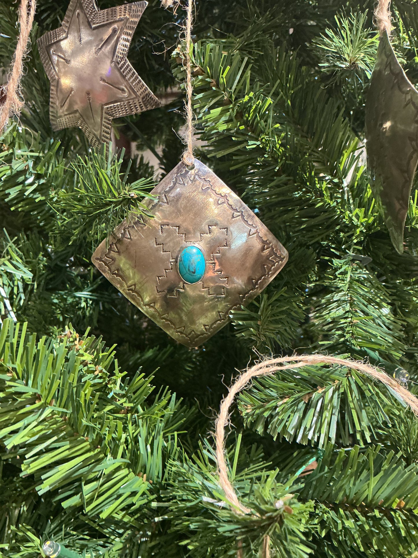 Square Turquoise Ornament