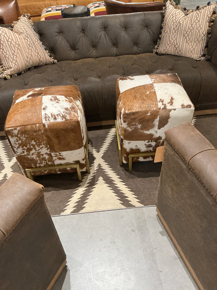 Cowhide Pouf Cube