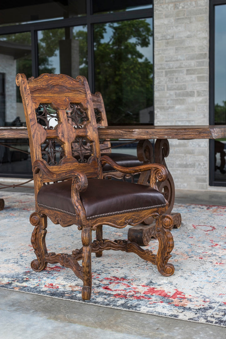 Iron Star Armed Dining Chair