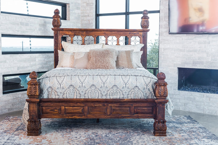 Iron Star Teak Bed