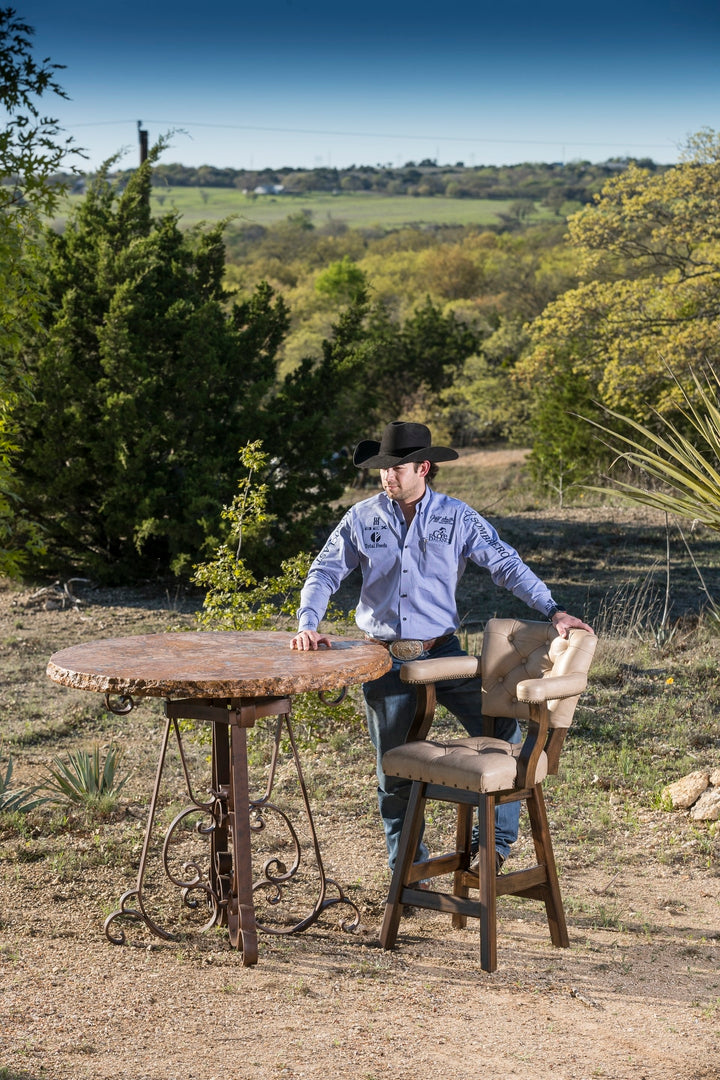 Peach Travertine Pub Table