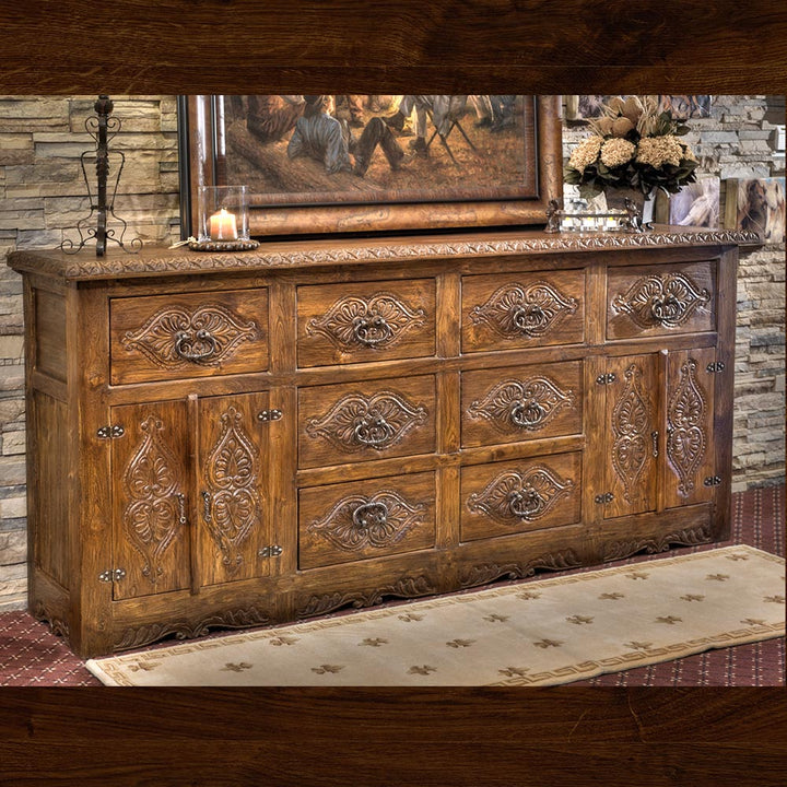 8 Drawer 4 Door Large Console