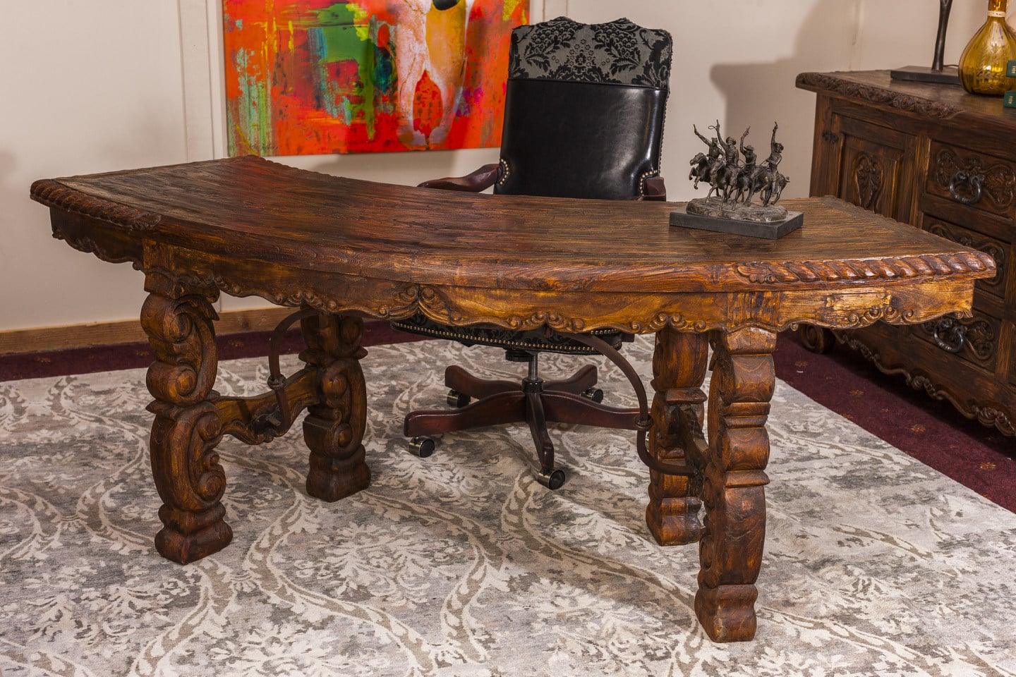 Half Moon Carved Desk