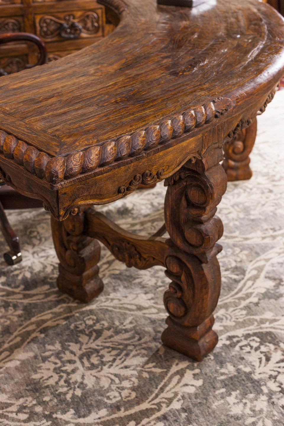 Half Moon Carved Desk