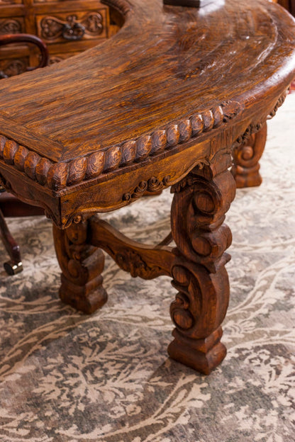 Half Moon Carved Desk