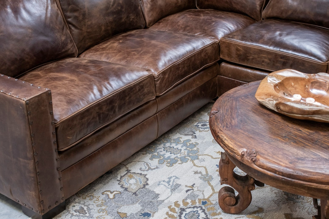 Chocolate Track Arm Sectional