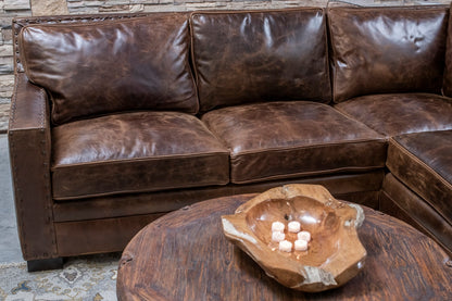 Chocolate Track Arm Sectional