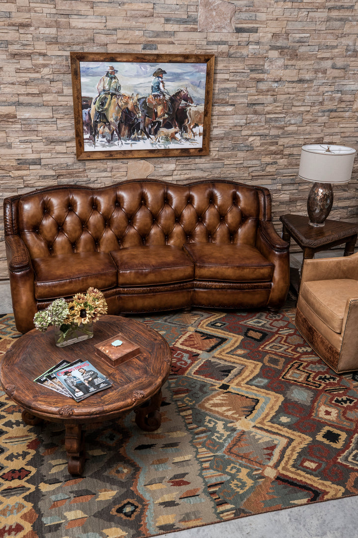 Saddle Burnished Tuft Sofa