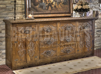 8 Drawer 4 Door Large Console