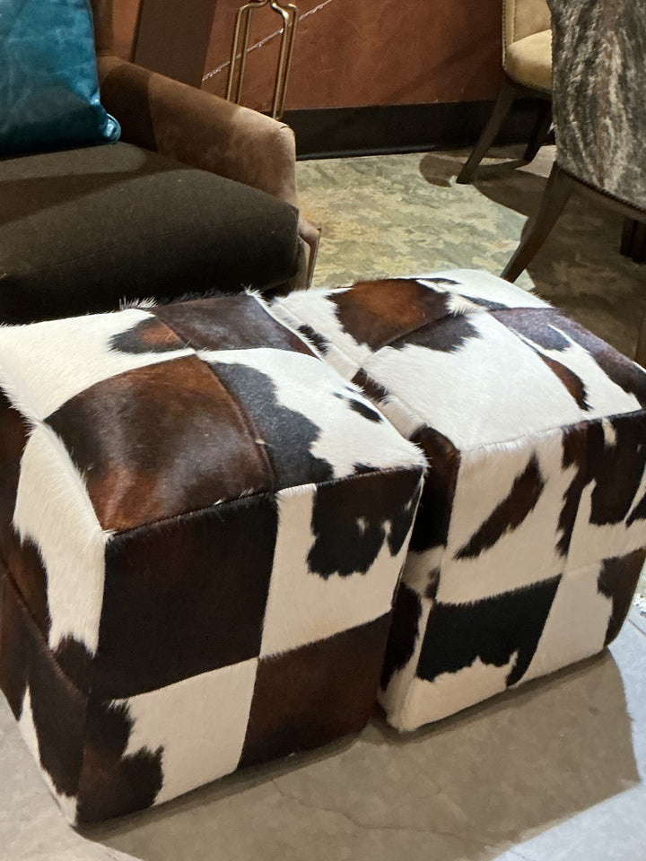 Cowhide Pouf