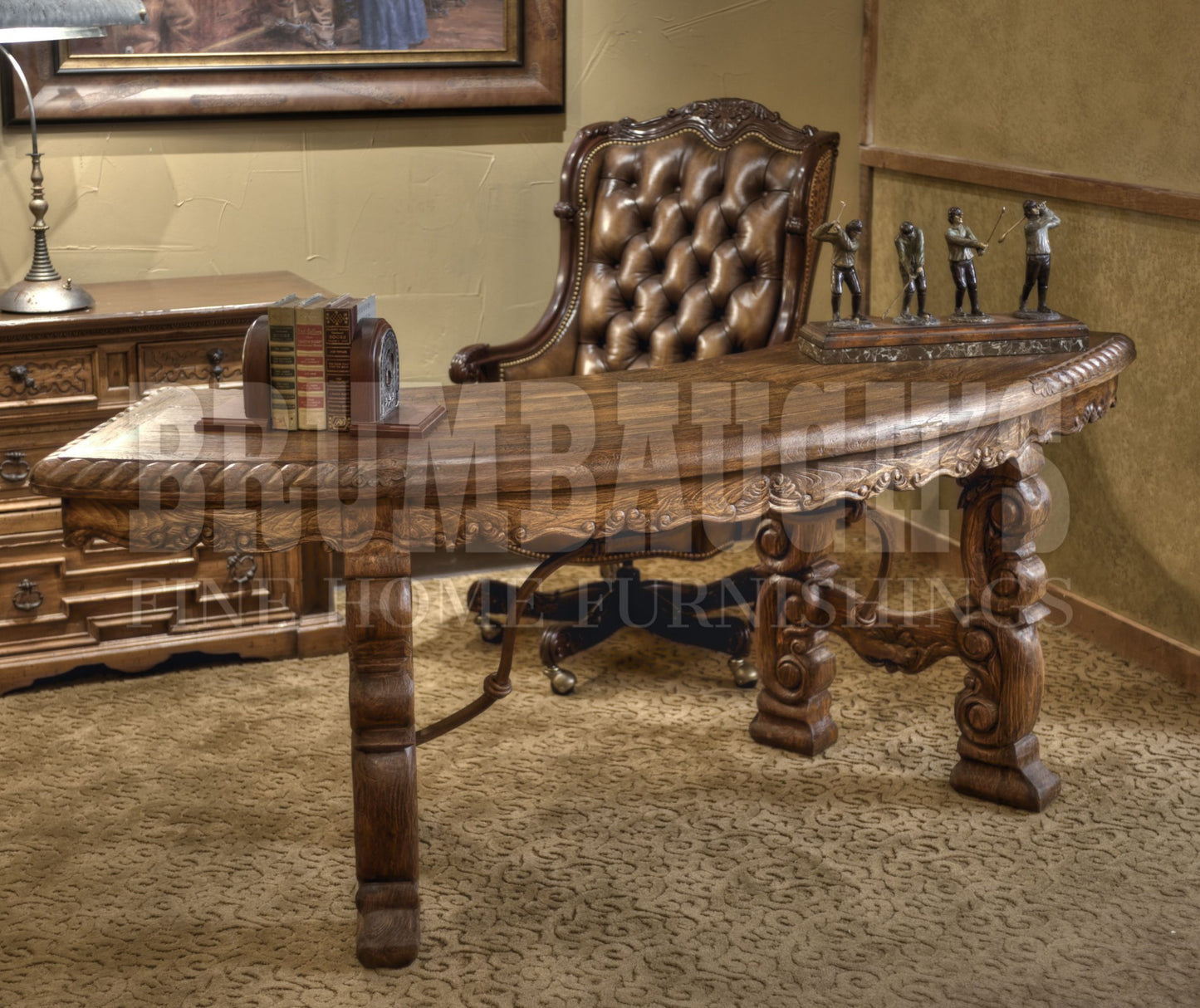 Half Moon Carved Desk