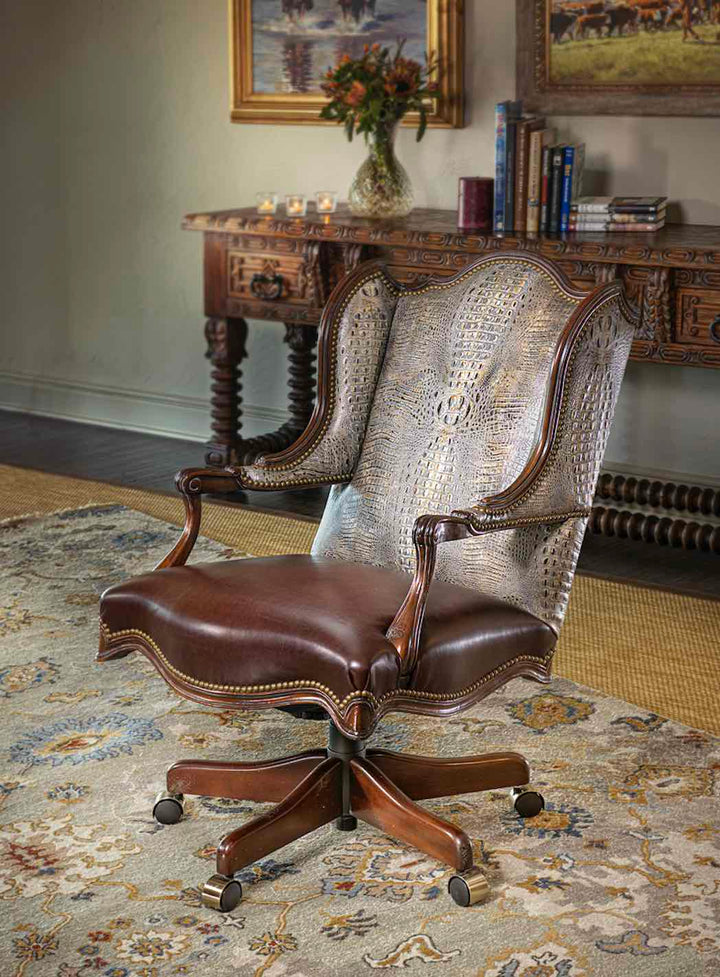 Grey Croc Embossed Executive Chair