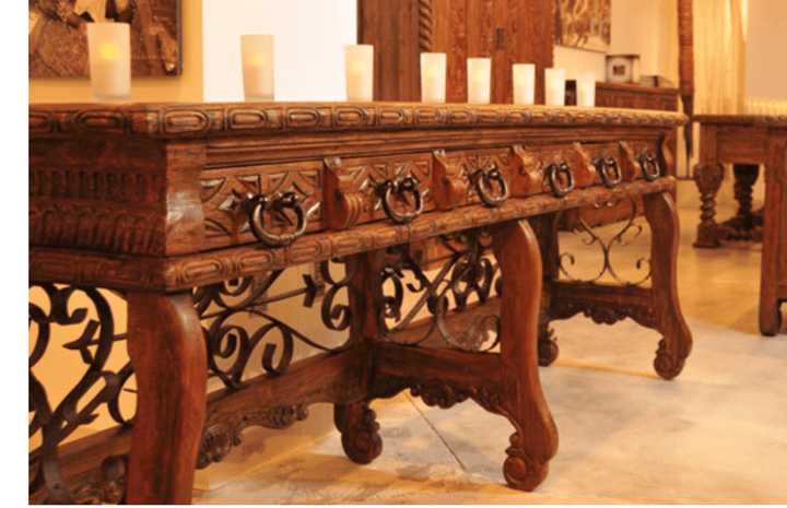 SP- Iron 6 Drawer Console