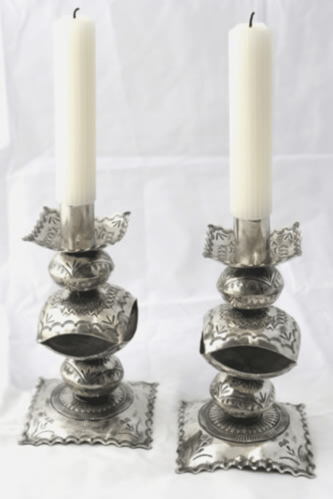 Stamped Silver Candlestick 011