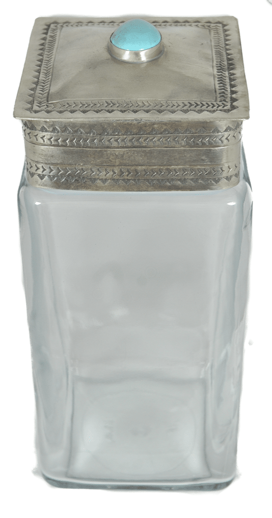 Large STAMPED LID W/  GLASS CANISTER 040 L