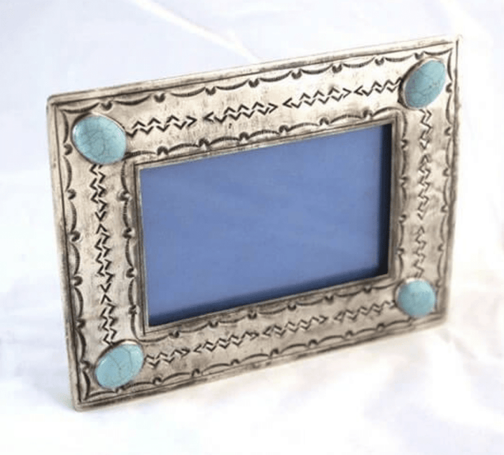 4X6 STAMPED FRAME W/ TURQUOISE - 010 T