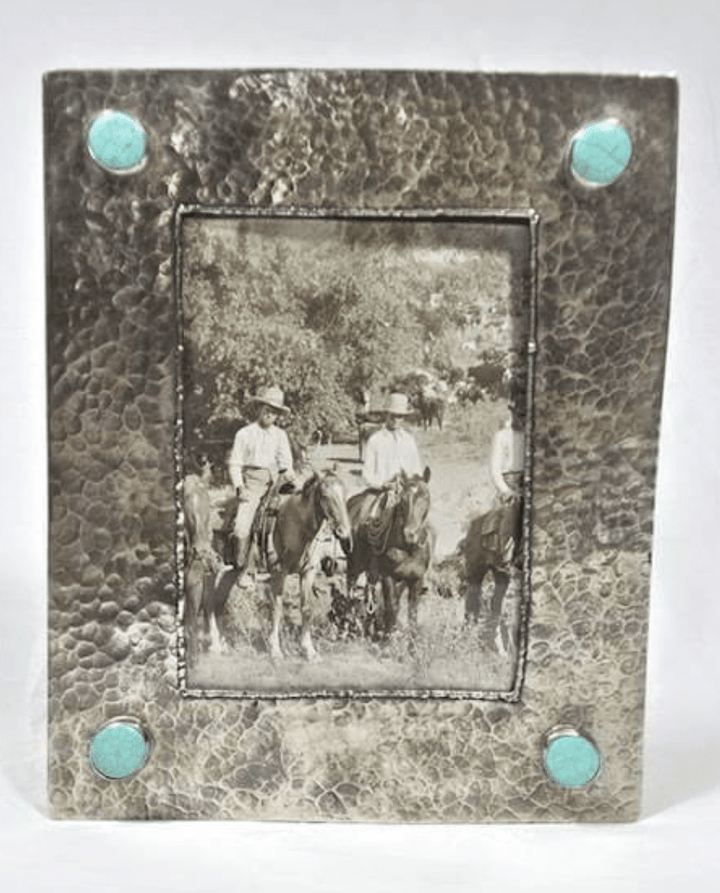 5 X 7 FRAME W/ DIMPLES & 4 STONES SILVER -071-T-SL