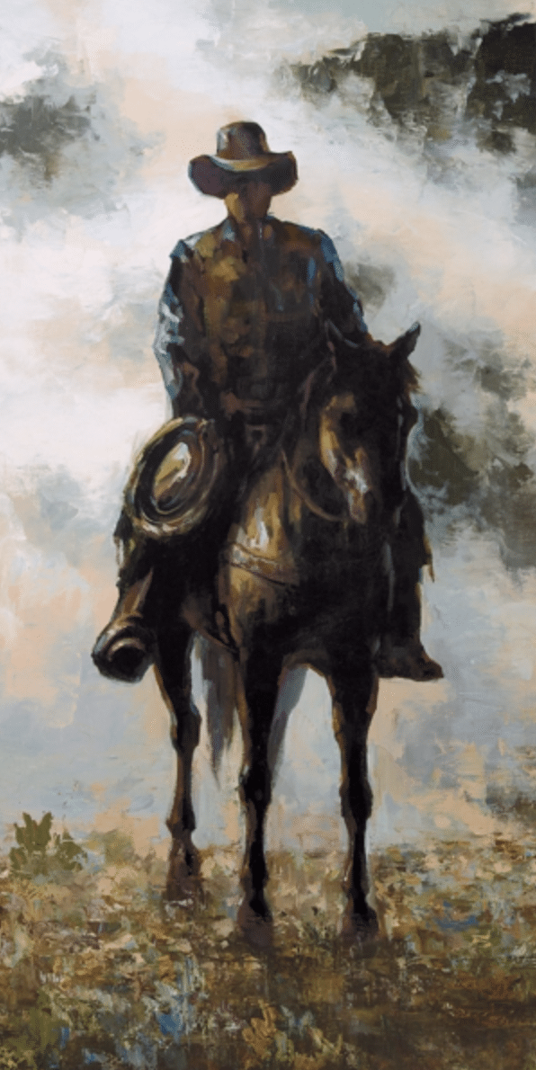 Cowboy Riding Art