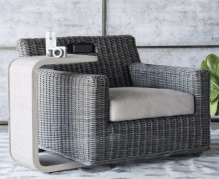 Rustic Woven Swivel Chair